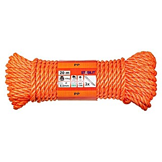 Stabilit PP-Seil (Ø x L: 8 mm x 20 m, 3-schäftig gedreht, Orange)