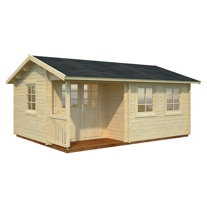 Palmako Caseta de madera para exterior (4,46 x 5,64 m, Espesor de pared: 44 mm)