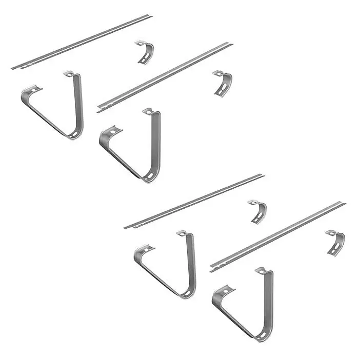 Green Solar Bodenaufsteller - Passend für: 2 Solarmodule - Set aus silbernen Metall-Montageschienen und U-förmigen Halteklammern.