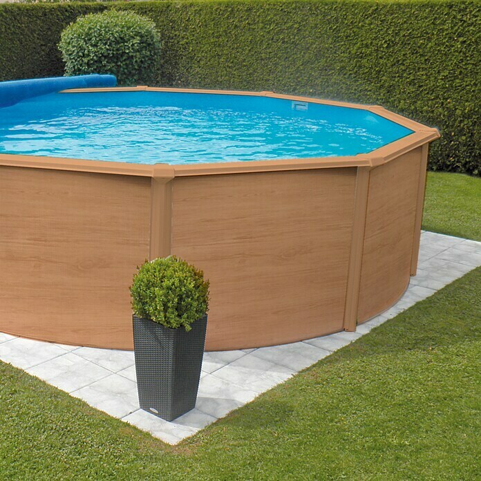 KWAD Pool-Set Steely de luxe Wood (Durchmesser: 4,6 m, Höhe: 1,2 m, Fassungsvermögen: 19.000 l, Rund)