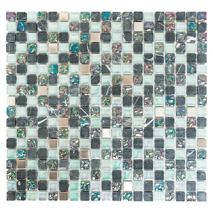 Mosaikfliese Crystal Mix XCM M840 (32,2 x 30,5 cm, Grau, Glänzend)