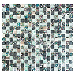 Mozaïektegel Crystal Mix XCM M840 (30,5 x 32,2 cm, Grijs, Glanzend)