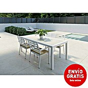 Set de muebles de jardín Mistral (5 pzs., Aluminio/Cerámica, Blanco) | BAUHAUS