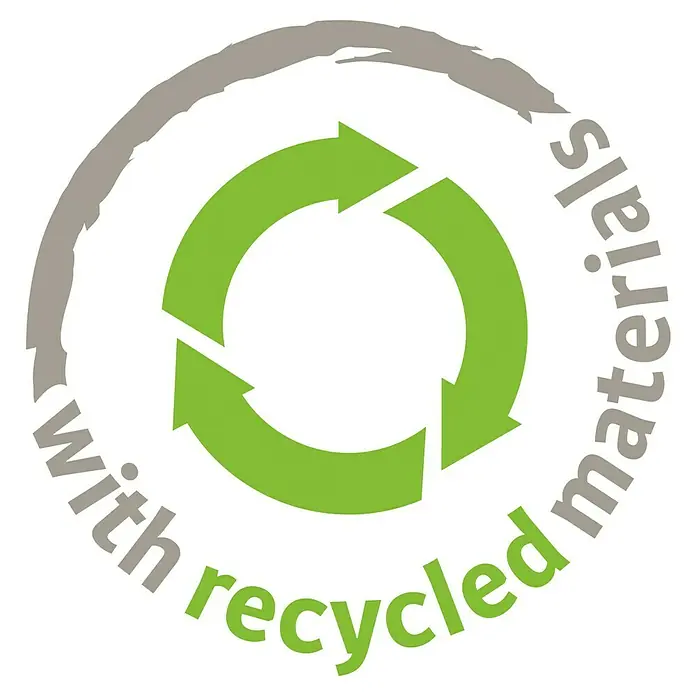 Scheurich Pflanzsäule eckig C-Cube - Außenmaß (L x B x H): 26 x 26 x 69,8 cm, Kunststoff, Schwarz - Produkt aus recycelten Materialien: Kreislauf-Symbol mit grünen Pfeilen und der Aufschrift "with recycled materials".