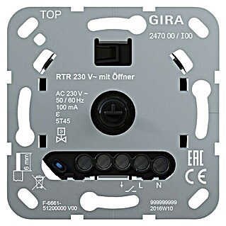 Gira Raumthermostat 247000 mit Öffner (230 V, 50/60 Hz, Unterputz)