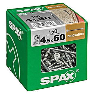 Spax Verlegeschraube (Ø x L: 4,5 x 60 mm, WIROX Oberfläche, 150 Stk., Fixiergewinde)