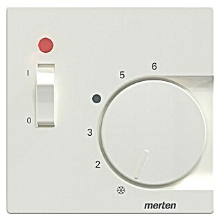 Merten System M Thermostat-Abdeckung 534819 (Polarweiß glänzend, Kunststoff, Unterputz)