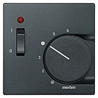 Merten System M Thermostat-Abdeckung 536114 (Anthrazit matt, Kunststoff, Unterputz)