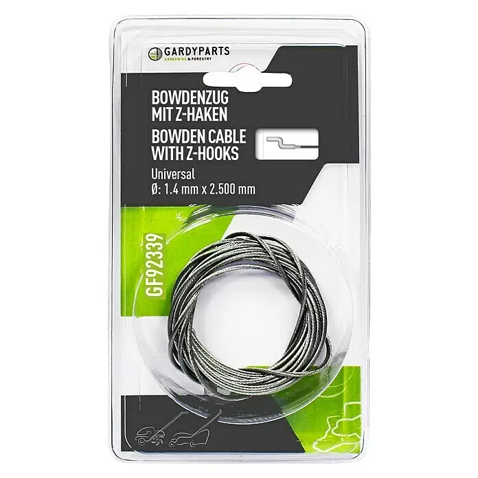 GardyParts Bowdenzug für Rasenmäher mit Z-Haken1 Stk.