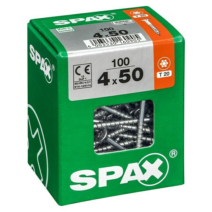 Spax Universalschraube T-Star plus (Ø x L: 4 x 50 mm, WIROX Oberfläche, T-Star plus, 100 Stk.)