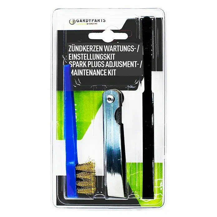 GardyParts Zündkerzen-Werkzeugsatz für Rasenmäher - 3 -tlg. - Zündkerzen-Wartungs- und Einstellungskit von Gardy Paris, ideal für die Pflege von Gartengeräten und Forstmaschinen.
