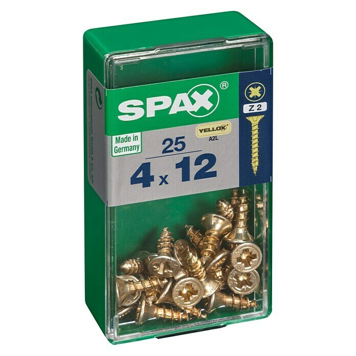 Spax Universele schroef (4 x 12 mm, Voldraad, 25 stk.)