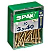 Spax Universalschraube (Ø x L: 3,5 x 40 mm, Vollgewinde, 50 Stk.)