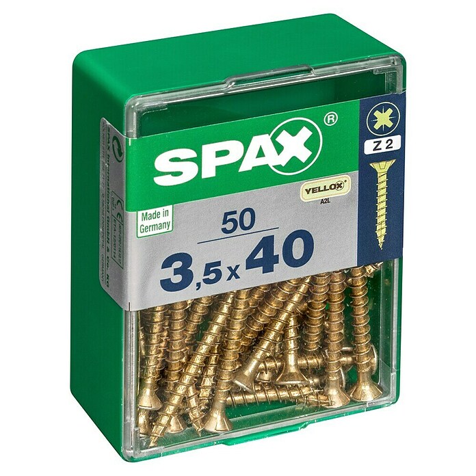 Spax Tornillo universal (Ø x L: 3,5 x 40 mm, Rosca completa, 50 uds.)