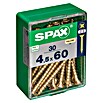 Spax Tornillo universal (Ø x L: 4,5 x 60 mm, Rosca completa, 30 uds.)