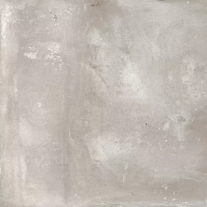 Feinsteinzeugfliese Chateau - 100 x 100 cm, Grau, Matt - Hellgraue, texturierte Betonoberfläche mit subtilen Variationen, ideal für modernes Design.
