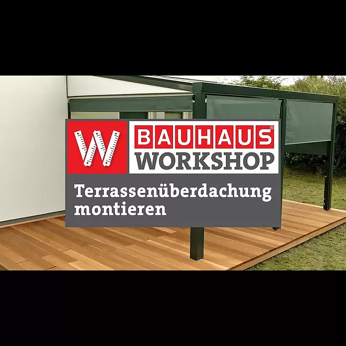 Gardendreams Terrassenüberdachung Gartenzimmer - B x T: 400 x 304,5 cm, Anthrazitgrau, Polycarbonat, Opal - Terrassenberdachung montieren [Anleitung] | BAUHAUS Workshop