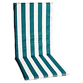 Cojín para asiento de posiciones (Verde/Blanco, L x An x Al: 120 x 50 x 3,5 cm, Composición del material de la funda: 70% algodón 30% poliéster)