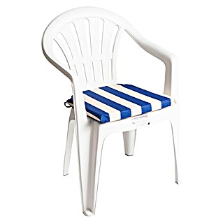Cojín para asiento (Azul/Blanco, L x An x Al: 40 x 40 x 3,5 cm, 70% algodón 30% poliéster)