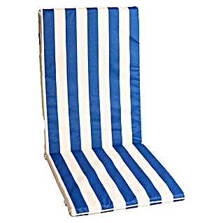 Cojín para asiento de posiciones (Azul/Beige, L x An x Al: 120 x 50 x 3,5 cm, Composición del material de la funda: 70% algodón 30% poliéster)