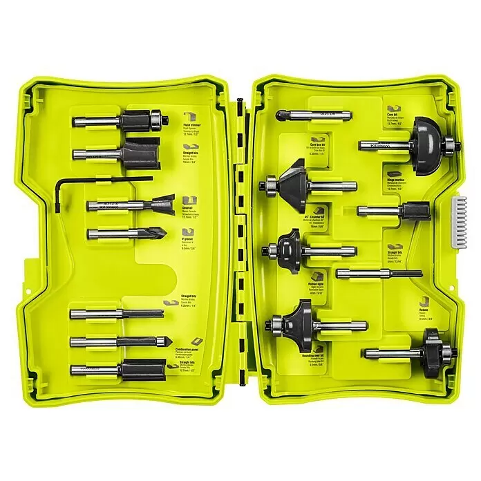 Ryobi Fräser-Set RAKRBS15Durchmesser Schaft: 6 mm, 15 -tlg.