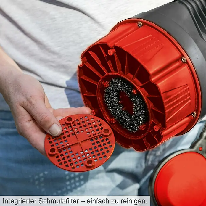 Scheppach Regenfasspumpe RBP350 - 350 W, Max. Fördermenge: 5.500 l/h - Integrierter Schmutzfilter – einfach zu reinigen.\n