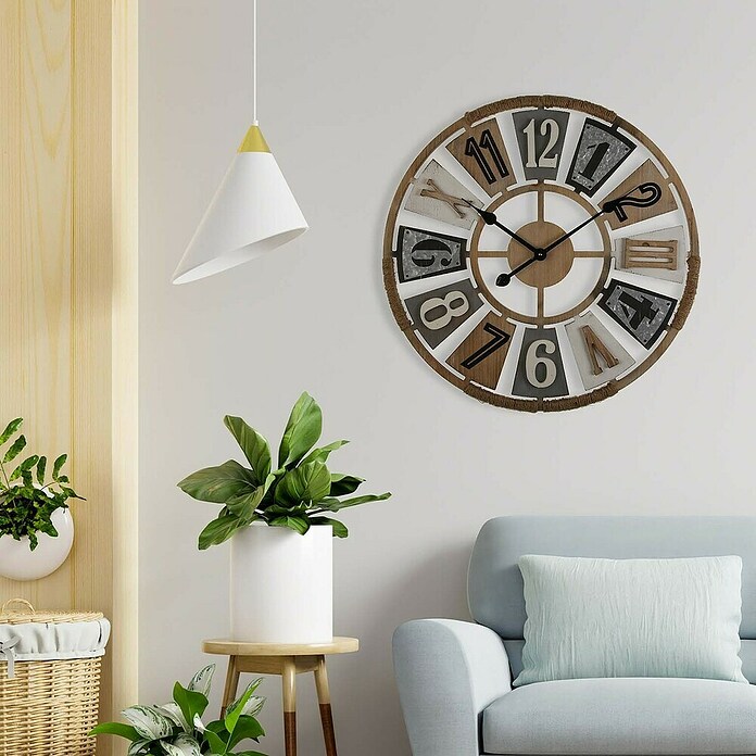 Reloj de pared (Diámetro: 60 cm, Marrón) | BAUHAUS