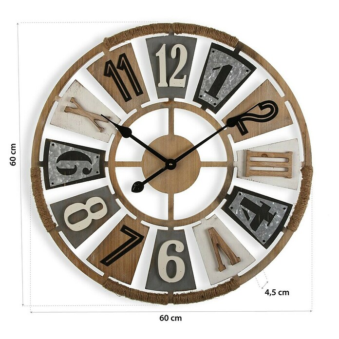 Reloj de pared (Diámetro: 60 cm, Marrón) | BAUHAUS