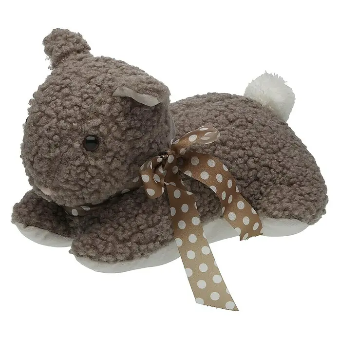 Versa Tope de puerta Conejo - L x An x Al: 28 x 18,5 x 20 cm, Gris - Peluche de oveja con lazo, un juguete suave y adorable. La oveja tiene un lazo alrededor de su cuello, ideal para abrazar y jugar.