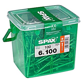 Spax Universalschraube T-Star plus (Ø x L: 6 x 100 mm, WIROX Oberfläche, T-Star plus, 100 Stk., Kunststoffbox)