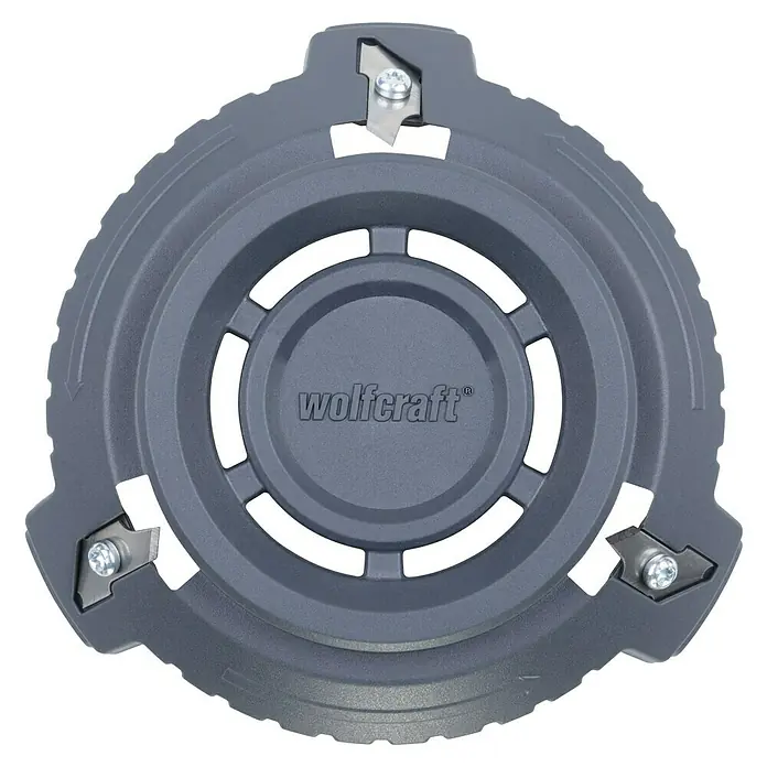Wolfcraft Kit de accesorios - 3 pzs., Específico para: Cajas de enchufes en pared hueca - Cabezal de corte Wolfcraft con tres cuchillas, perfecto para un recorte preciso y eficiente de céspedes y áreas de difícil acceso.