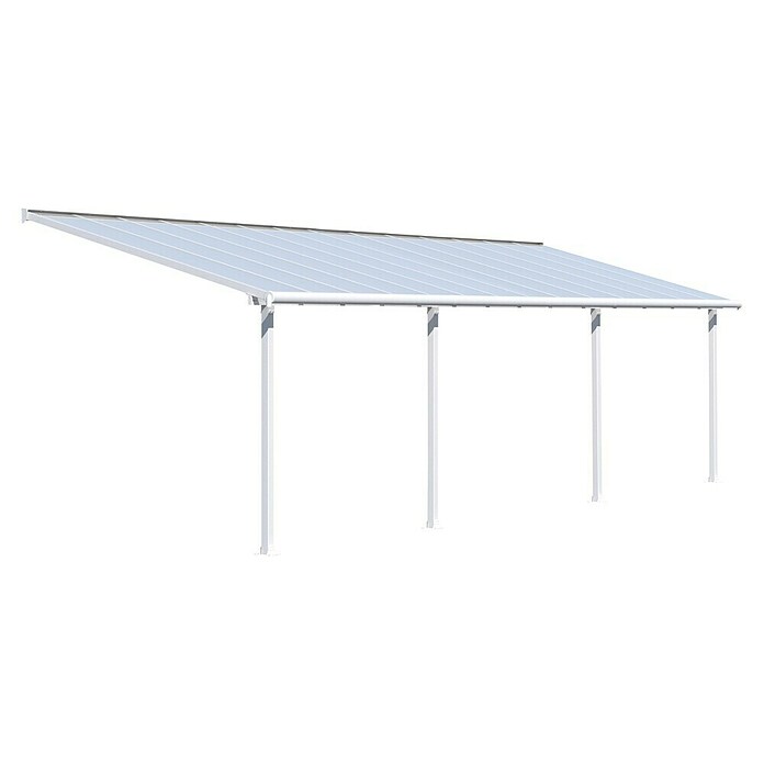 Palram Marquesina adosada (Profundidad: 3 m, An x Al: 8,5 x 2,1 m, Blanco tráfico)
