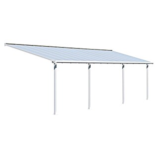 Palram – Canopia Terrassenüberdachung Olympia (B x T: 850 x 300 cm, Verkehrsweiß, Polycarbonat, Transparent)