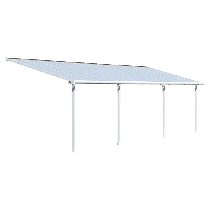 Palram – Canopia Terrassenüberdachung Olympia - B x T: 850 x 300 cm, Verkehrsweiß, Polycarbonat, Transparent - Weiße Terrassenüberdachung mit transparentem Dach. Ideal für den Außenbereich und zum Schutz vor Witterungseinflüssen.