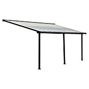 Palram Marquesina adosada (Profundidad: 3 m, An x Al: 6,1 x 2,1 m, Gris antracita)