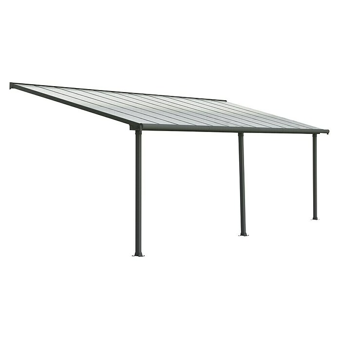 Palram Terrassenüberdachung Olympia (Tiefe: 3 m, B x H: 7,3 x 2,1 m, Anthrazitgrau)