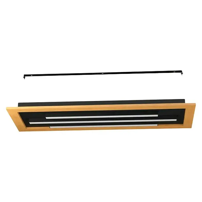 Eglo LED-Deckenleuchte Tirrenara - 37 W, L x B x H: 78 x 30,5 x 5,5 cm, Dimmbar, 2.700 K - 6.500 K - Die stilvolle LED-Deckenleuchte mit Holzrahmen bietet eine moderne Beleuchtung. Perfekt für Wohnräume, die Wert auf Design und Funktionalität legen.