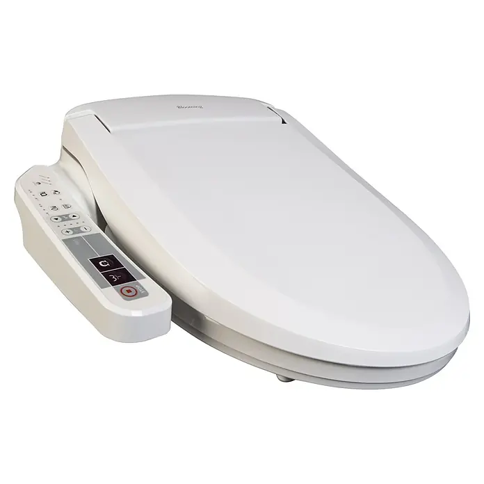 Dusch-WC-Sitz Blooming NB-1120D - Kunststoff, Weiß, Mit Absenkautomatik - Das Bild zeigt einen Blooming Bidet-Sitz in Weiß, ein modernes Toilettenaccessoire für mehr Hygiene und Komfort im Badezimmer.