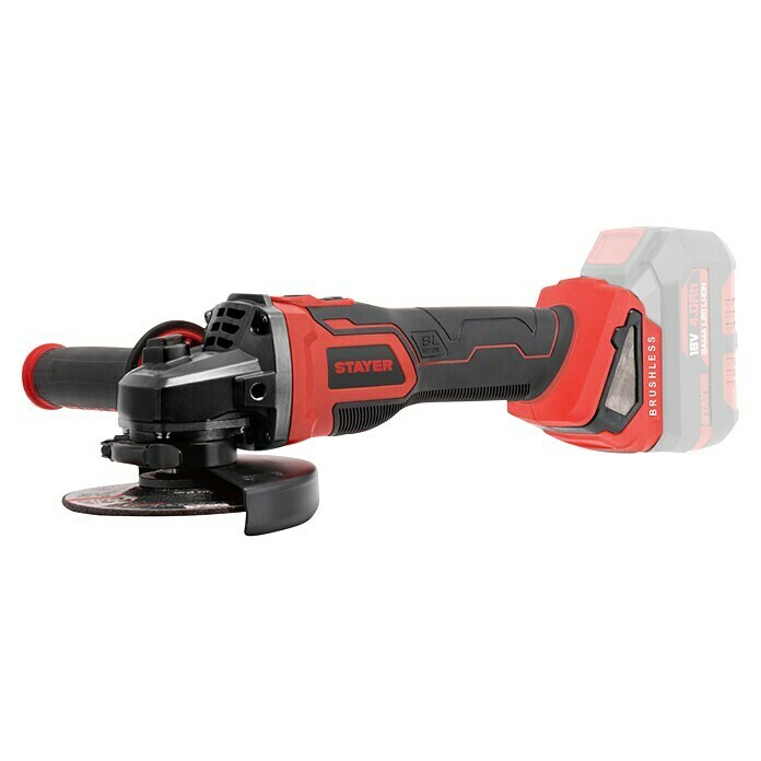 Stayer L20 Amoladora angular de batería AGBX (18 V, Sin batería, Diámetro disco: 125 mm) | BAUHAUS