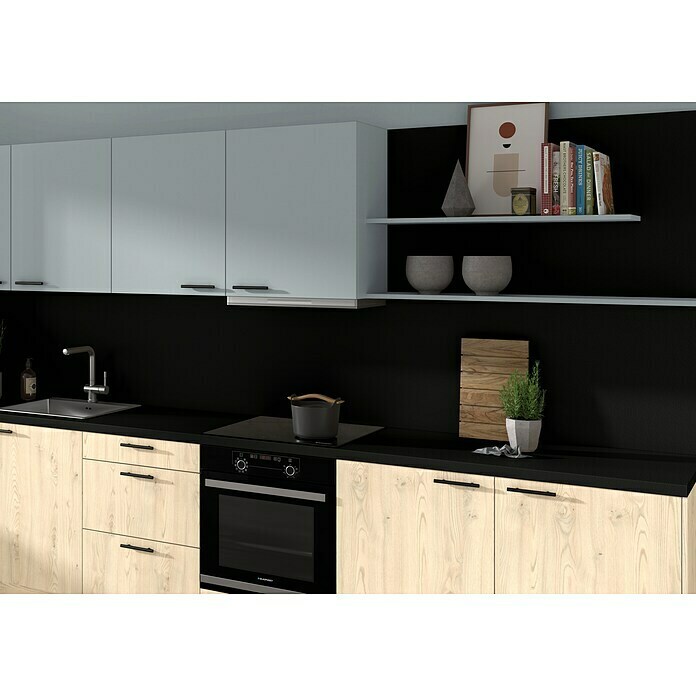 CUCINE Küchenrückwand Fixmaß (Schwarz/Onyx anthrazit, 410 x 64 cm, Stärke: 9,2 mm) | BAUHAUS