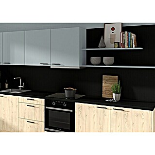 CUCINE Küchenrückwand Fixmaß (Schwarz/Onyx anthrazit, 410 x 64 cm, Stärke: 9,2 mm)