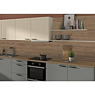 CUCINE Küchenrückwand Fixmaß (Nancy Nussbaum/Arosa Eiche, 410 x 64 cm, Stärke: 9,2 mm)