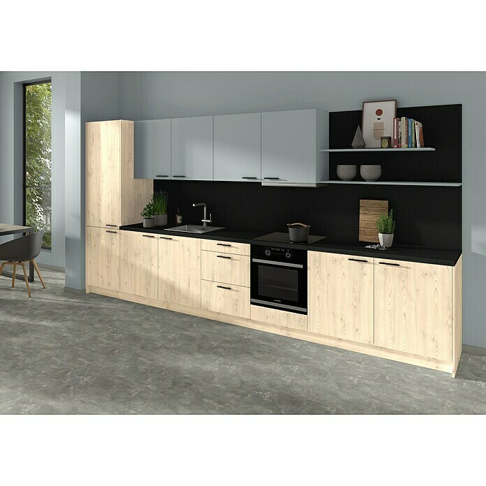 CUCINE Küchenrückwand Fixmaß (Schwarz/Onyx anthrazit, 410 x 64 cm, Stärke: 9,2 mm) | BAUHAUS