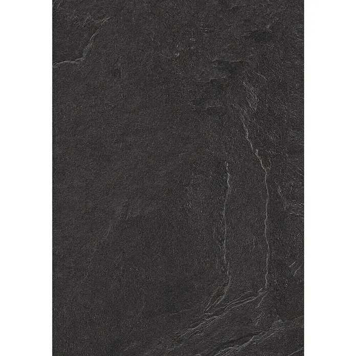 CUCINE Küchenrückwand Fixmaß - Jura Schiefer anthrazit/Marmor hellgrau, 410 x 64 cm, Stärke: 9,2 mm - Nahaufnahme einer dunklen Schieferplatte, die ihre einzigartige Textur und natürlichen Maserungen hervorhebt, ideal für moderne Designs.