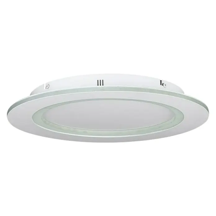 Eglo LED-Deckenleuchte Padrogiano-Z - Durchmesser: 45 cm, 2.700 K - 6.500 K, Warmweiß, Dimmbar - Nahaufnahme einer runden, weißen Deckenleuchte mit einem schlanken, modernen Design und einer diffusen Lichtfläche.