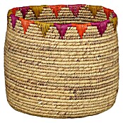 Cubremaceta redondo Finn (Dimensiones externas (Ø x Al): 24 x 21 cm, Natural/Rojo, Materiales naturales) | BAUHAUS