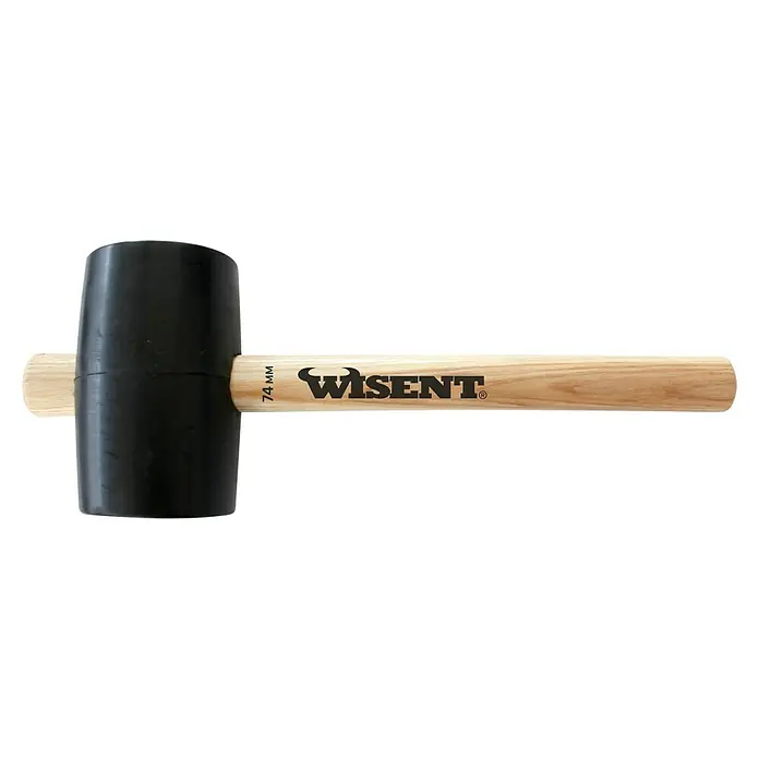 Wisent Gummihammer - Durchmesser Kopf: 74 mm - Schwarzer Schonhammer von Wisent mit Holzgriff. Das Werkzeug für schonendes Hämmern und Ausbeulen mit einem Durchmesser von 74 mm.