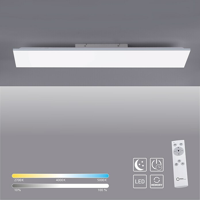 Just Light LED-Panel ELEONORA (32 W, L x B x H: 100 x 25 x 6,2 cm, Weiß, Mehrfarbig) | BAUHAUS