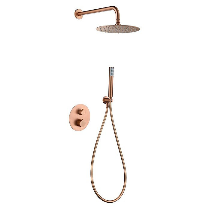 Imex Génova Sistema de ducha empotrado (Cartucho del termostato, Oro rosa) | BAUHAUS