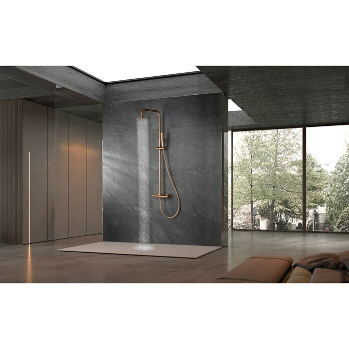 Imex Nápoles Sistema de ducha (Grifo termostático, Oro rosa) | BAUHAUS